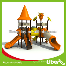 2014 Einzigartige Nahost-Stil Gebraucht Kinder Spielzeug im Freien mit Schloss Thema Kunststoff-Dach LE.CB.007
